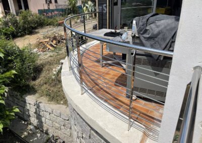 Garde-corps en quart de cercle