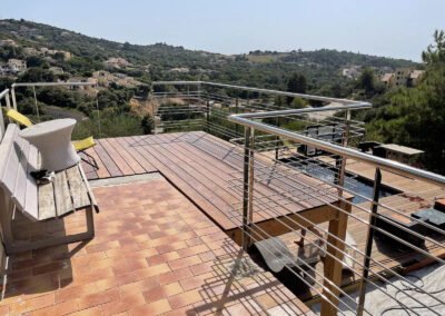 Garde-corps sur terrasse en bois
