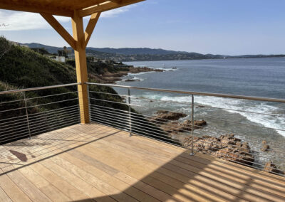 Garde-corps Evasion - sur terrase, 9 lisses à la française